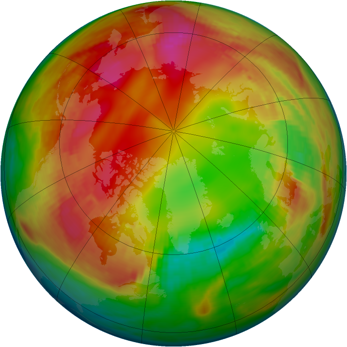 Arctic ozone map for 29 January 1982